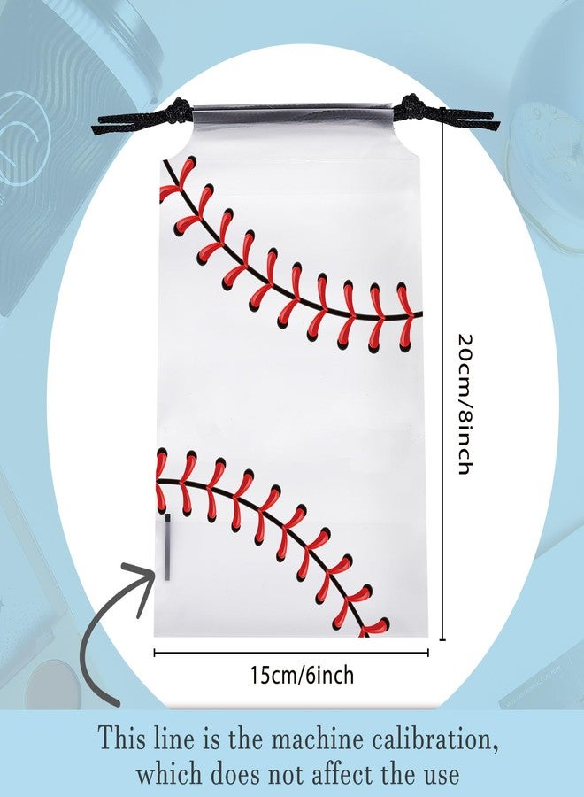 Flutesan 25 Pack Baseball Bag 6 x 8 Inch Plastic Party Favor Snack Bags Baseball Goodie Gift Storage for Kids Boys Birthday Sport Theme Party Supplies - Image 2